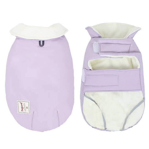Lapel Turtleneck Dog Cotton-padded Clothes Solid Color Cold-proof Warm Vest