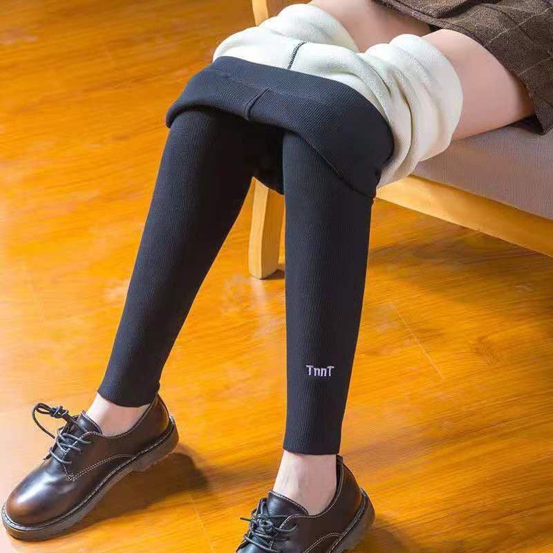 Letter plus velvet leggings