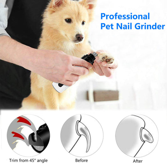 Electric Dog Nail Clippers Grinders Rechargeable USB Charging Pet Quiet Cat Paws Nail Grooming Trimmer Tools