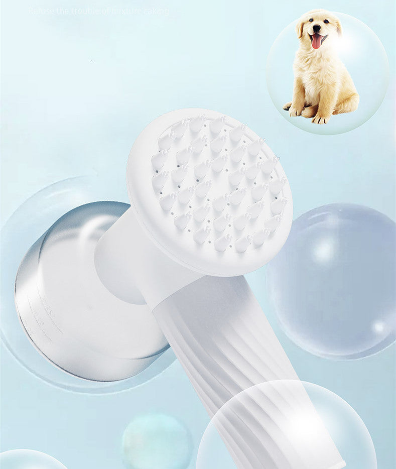 Automatic Foaming Dog Cat Bath Brush Dog Shampoo Brush With Soap Dispenser Electric Pet Grooming Massage Brush Pet Bath Brush Scrubber Comb For Dog Cat Pet Products