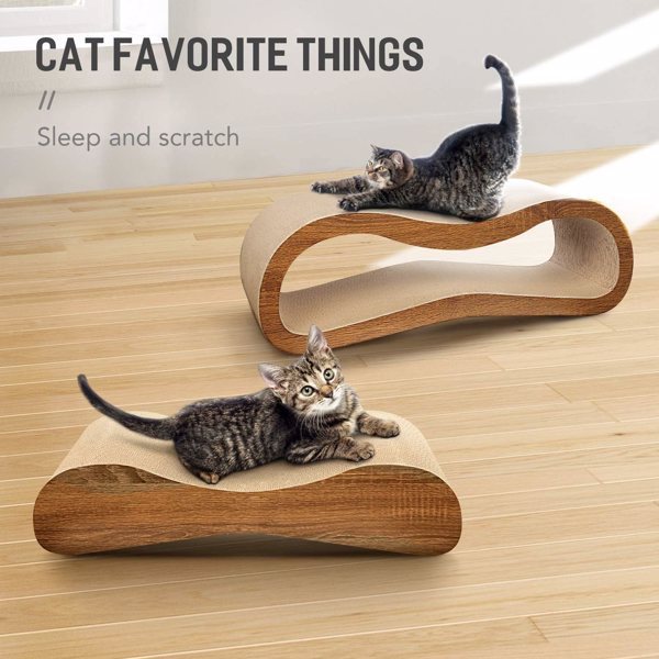 2 In 1 Cat Scratching Board Lounger Bed